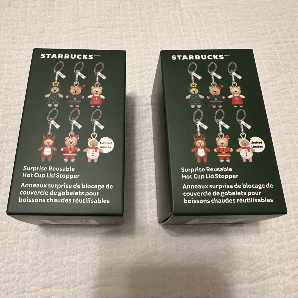 2 Unopened Starbucks Limited Edition Hot Cup Lid Stopper Set